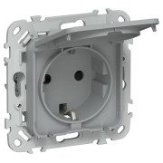 Розетка СП FLITE РСшкр11-1-44-ФлС 16А IP44 с заземл. с защ. шторками и крышкой безвинтовое крепление механизм сер. IEK FI-R16-16-1-44-K03