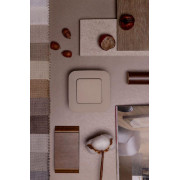 Выключатель проходной 1-кл. СП FLITE ВС61-1-0-ФлЛ 10А механизм льняной IEK FI-V12-0-10-1-K88