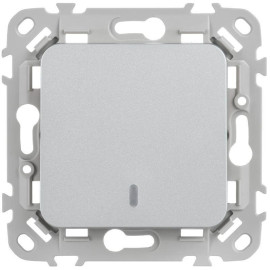 Выключатель проходной 1-кл. СП FLITE ВС61-1-1-ФлА 10А с индикацией механизм алюм. IEK FI-V12-1-10-1-K47