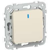 Выключатель проходной 1-кл. СП FLITE ВС61-1-1-ФлСл 10А с индикацией механизм сливочный IEK FI-V12-1-10-1-K86