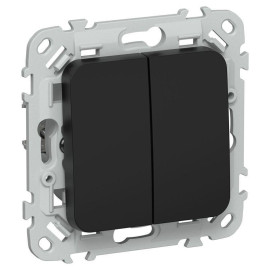 Выключатель 2-кл. СП FLITE ВС12-1-0-ФлЧ 10А механизм черн. IEK FI-V20-0-10-1-K02
