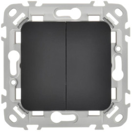 Выключатель 2-кл. СП FLITE ВС12-1-0-ФлЧ 10А механизм черн. IEK FI-V20-0-10-1-K02