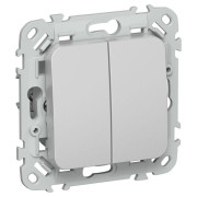 Выключатель 2-кл. СП FLITE ВС12-1-0-ФлА 10А механизм алюм. IEK FI-V20-0-10-1-K47