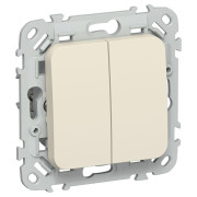 Выключатель 2-кл. СП FLITE ВС12-1-0-ФлСл 10А механизм сливочный IEK FI-V20-0-10-1-K86