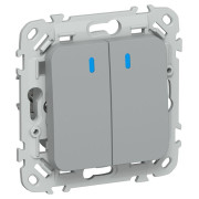 Выключатель 2-кл. СП FLITE ВС12-1-1-ФлС 10А с индикацией механизм сер. IEK FI-V20-1-10-1-K03