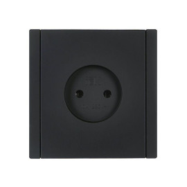 Розетка 1-м СП FORTE&PIANO FP118 10А без заземл. без защ. шторок винт. крепл. черн. IEK FP-R10-10-K02