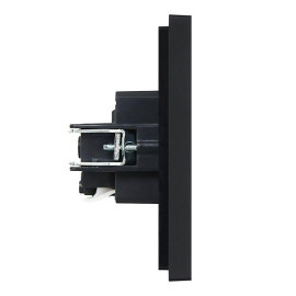 Розетка СП FORTE&PIANO FP114 16А с заземл. без защ. шторок безвинт. крепл. черн. IEK FP-R11-16-1-K02