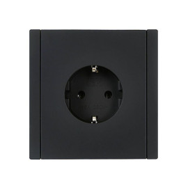 Розетка СП FORTE&PIANO FP116 16А с заземл. без защ. шторок винт. крепл. черн. IEK FP-R11-16-K02