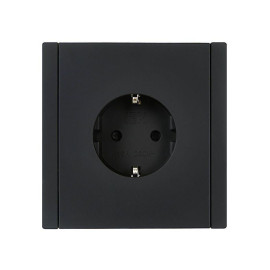 Розетка СП FORTE&PIANO FP113 16А с заземл. защ. шторки безвинт. крепл. черн. IEK FP-R14-16-1-K02