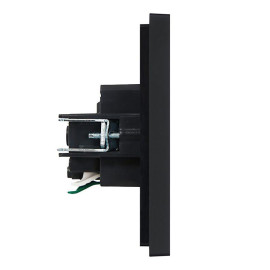 Розетка СП FORTE&PIANO FP113 16А с заземл. защ. шторки безвинт. крепл. черн. IEK FP-R14-16-1-K02