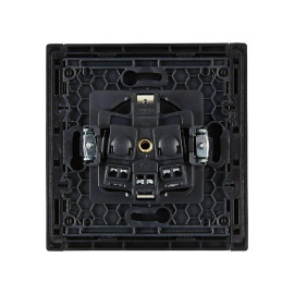 Розетка СП FORTE&PIANO FP115 16А с заземл. защ. шторки винт. крепл. черн. IEK FP-R14-16-K02