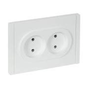 Розетка 2-м СП FORTE&PIANO FP226 10А без заземл. без защ. шторок безвинт. крепл. бел. IEK FP-R20-10-1-K01