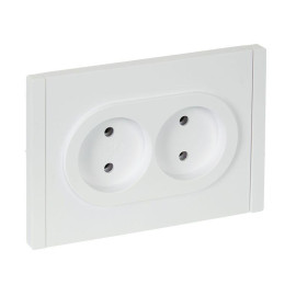 Розетка 2-м СП FORTE&PIANO FP226 10А без заземл. без защ. шторок безвинт. крепл. бел. IEK FP-R20-10-1-K01