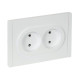 Розетка 2-м СП FORTE&PIANO FP226 10А без заземл. без защ. шторок безвинт. крепл. бел. IEK FP-R20-10-1-K01