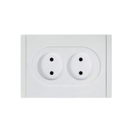 Розетка 2-м СП FORTE&PIANO FP226 10А без заземл. без защ. шторок безвинт. крепл. бел. IEK FP-R20-10-1-K01