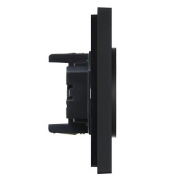 Розетка 2-м СП FORTE&PIANO FP126 10А без заземл. без защ. шторок безвинт. крепл. черн. IEK FP-R20-10-1-K02