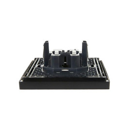 Розетка 2-м СП FORTE&PIANO FP126 10А без заземл. без защ. шторок безвинт. крепл. черн. IEK FP-R20-10-1-K02