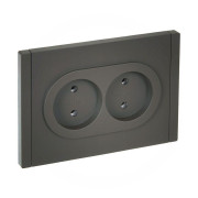 Розетка 2-м СП FORTE&PIANO FP326 10А без заземл. без защ. шторок безвинт. крепл. сер. IEK FP-R20-10-1-K03