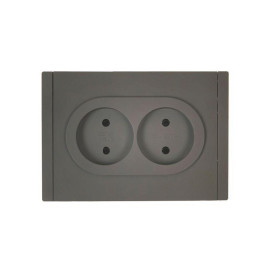 Розетка 2-м СП FORTE&PIANO FP326 10А без заземл. без защ. шторок безвинт. крепл. сер. IEK FP-R20-10-1-K03
