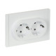 Розетка 2-м СП FORTE&PIANO FP224 16А с заземл. без защ. шторок безвинт. крепл. бел. IEK FP-R21-16-1-K01