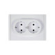 Розетка 2-м СП FORTE&PIANO FP224 16А с заземл. без защ. шторок безвинт. крепл. бел. IEK FP-R21-16-1-K01