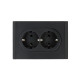Розетка 2-м СП FORTE&PIANO FP124 16А с заземл. без защ. шторок безвинт. крепл. черн. IEK FP-R21-16-1-K02