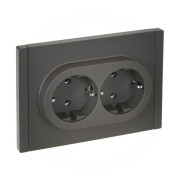 Розетка 2-м СП FORTE&PIANO FP324 16А с заземл. без защ. шторок безвинт. крепл. сер. IEK FP-R21-16-1-K03
