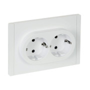 Розетка 2-м СП FORTE&PIANO FP223 16А с заземл. защ. шторки безвинт. крепл. бел. IEK FP-R24-16-1-K01
