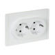 Розетка 2-м СП FORTE&PIANO FP223 16А с заземл. защ. шторки безвинт. крепл. бел. IEK FP-R24-16-1-K01