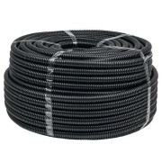 Труба гофрированная d20мм с протяжкой безгалоген. трудногорючая (FRHF) черн. (уп.100м) Plast EKF FRHF-20