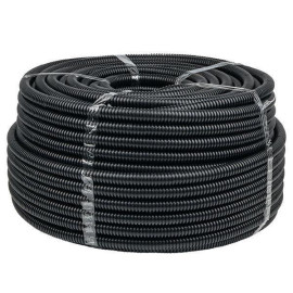 Труба гофрированная d20мм с протяжкой безгалоген. трудногорючая (FRHF) черн. (уп.100м) Plast EKF FRHF-20