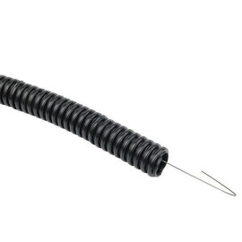 Труба гофрированная d20мм с протяжкой безгалоген. трудногорючая (FRHF) черн. (уп.100м) Plast EKF FRHF-20