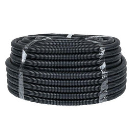 Труба гофрированная d25мм с протяжкой безгалоген. трудногорючая (FRHF) черн. (уп.75м) Plast EKF FRHF-25