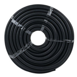 Труба гофрированная d25мм с протяжкой безгалоген. трудногорючая (FRHF) черн. (уп.75м) Plast EKF FRHF-25