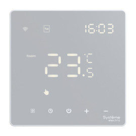 Термостат программируемый ArtGallery 16А с Wi-Fi для электрич. теплого пола моноблочный бел. SE GAL000138