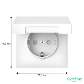 Розетка ArtGallery 16А IP20 с заземл. со шторками с крышкой быстрозажим. клем. механизм бел. SE GAL000146S