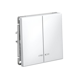 Выключатель 2-кл. ArtGallery (сх. 5а) 10AX с подсветкой механизм бел. SE GAL000153