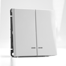 Выключатель 2-кл. ArtGallery (сх. 5а) 10AX с подсветкой механизм бел. SE GAL000153