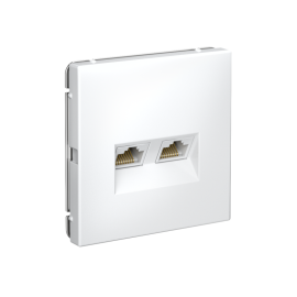 Розетка компьютерная 2-м ArtGallery RJ45 + RJ45 кат.5E механизм бел. SE GAL000185