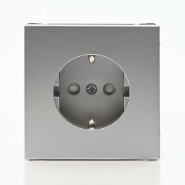 Розетка ArtGallery 16А с заземл. со шторками быстрозажим. клем. механизм алюм. SE GAL000345S