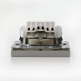 Розетка ArtGallery 16А с заземл. со шторками быстрозажим. клем. механизм алюм. SE GAL000345S