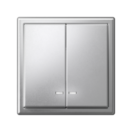 Выключатель 2-кл. ArtGallery (сх. 5а) 10AX с подсветкой механизм алюм. SE GAL000353