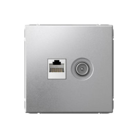 Розетка компьютерная + телевизионная 2-м СП ArtGallery RJ45 кат.5E + TV механизм алюм. SE GAL000389