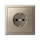 Розетка ArtGallery 16А с заземл. со шторками быстрозажим. клем. механизм шампань SE GAL000545S
