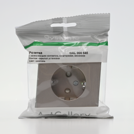 Розетка ArtGallery 16А с заземл. защ. шторки механизм шампань SE GAL000545