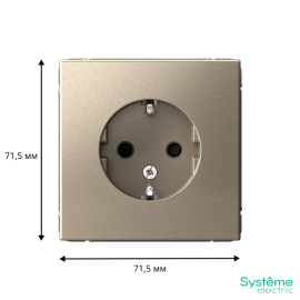 Розетка ArtGallery 16А с заземл. защ. шторки механизм шампань SE GAL000545