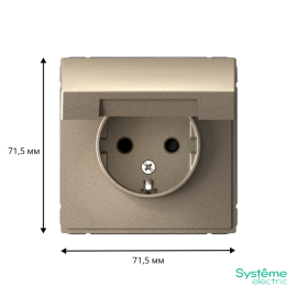 Розетка ArtGallery 16А IP20 с заземл. защ. шторки с крышкой механизм шампань SE GAL000546