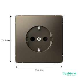 Розетка ArtGallery 16А с заземл. со шторками быстрозажим. клем. механизм мокко SE GAL000645S