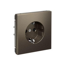 Розетка ArtGallery 16А с заземл. со шторками быстрозажим. клем. механизм мокко SE GAL000645S