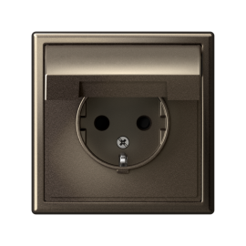 Розетка ArtGallery 16А IP20 с заземл. защ. шторки с крышкой механизм мокко SE GAL000646